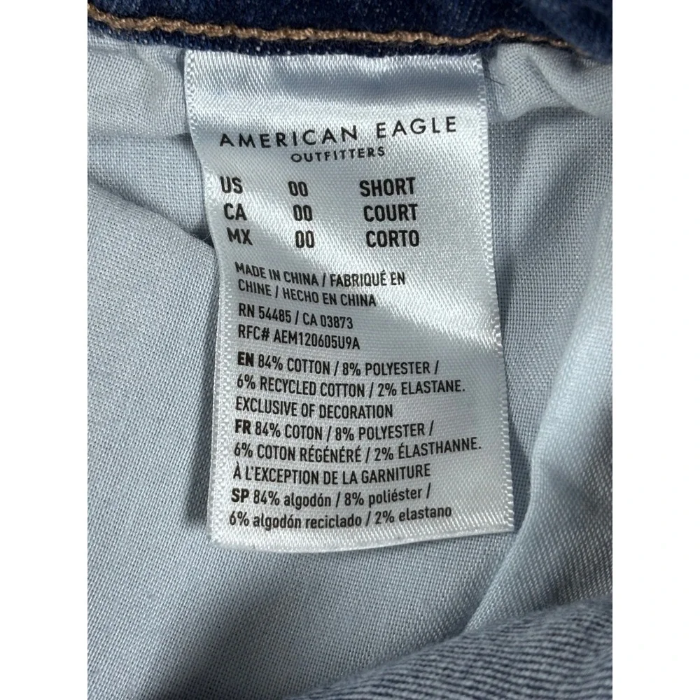 American Eagle Jeggings Size 00 Short Next‎ Level Stretch Blue Denim